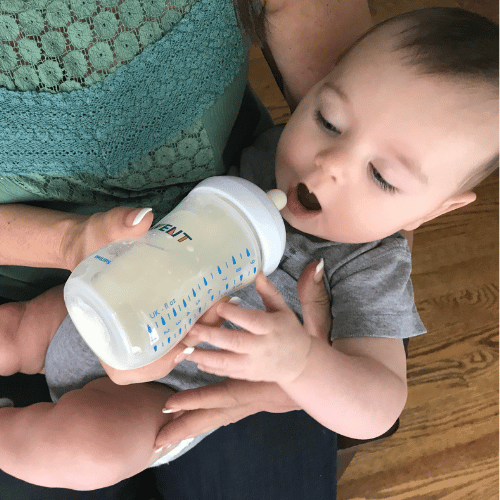  4 month, opens their mouth when they see a breast or bottle